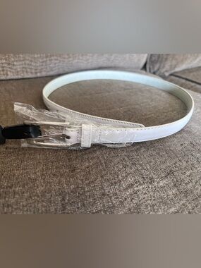 White women’s belt - genuine leather - Size S